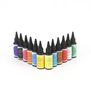 12 Color Transparent Gemstone UV Resin