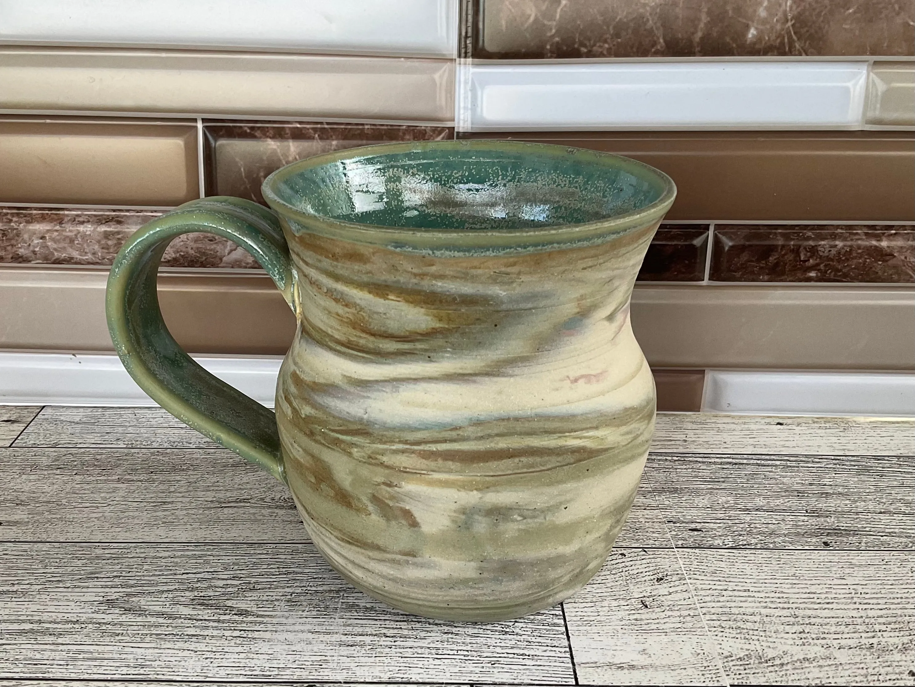 16 oz Blue Marbled Ceramic Mug