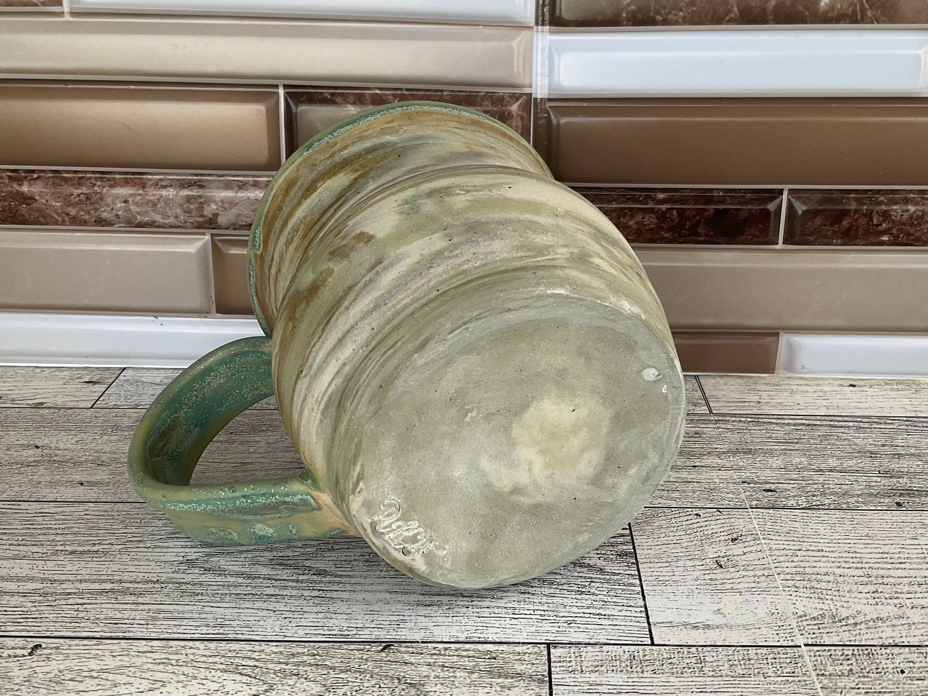 16 oz Blue Marbled Ceramic Mug
