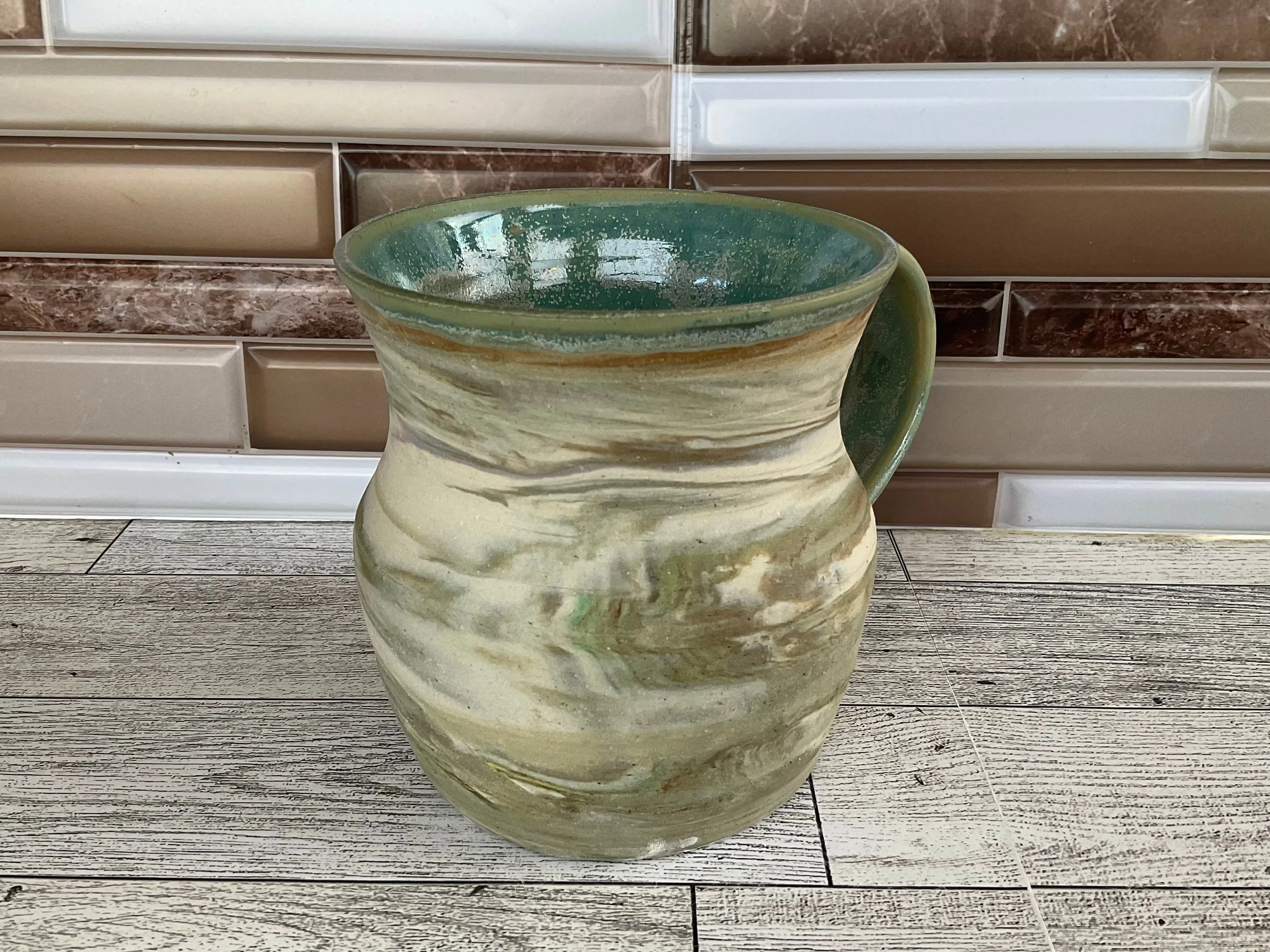 16 oz Blue Marbled Ceramic Mug