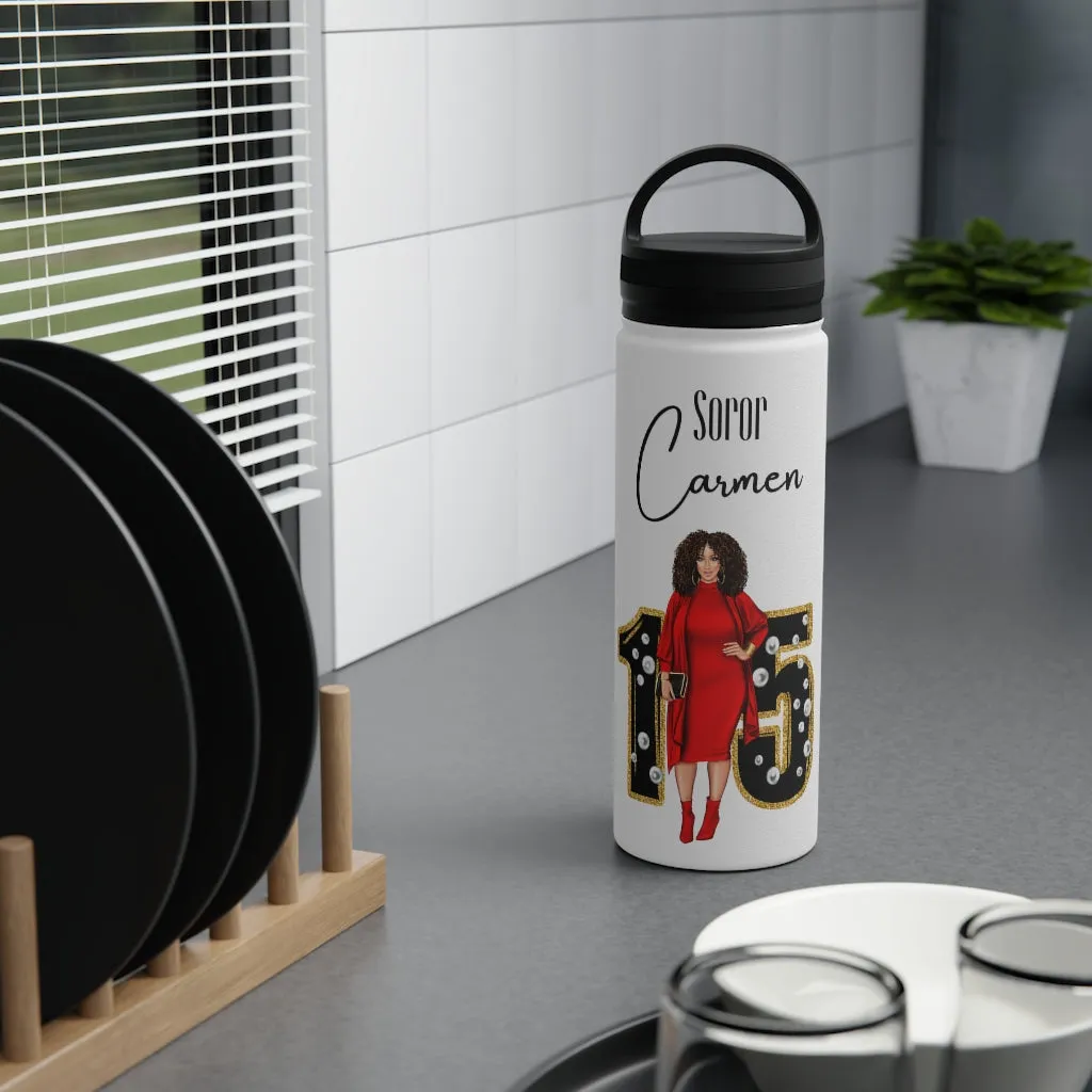 18oz. Stainless Steel Water Bottle, Handle Lid