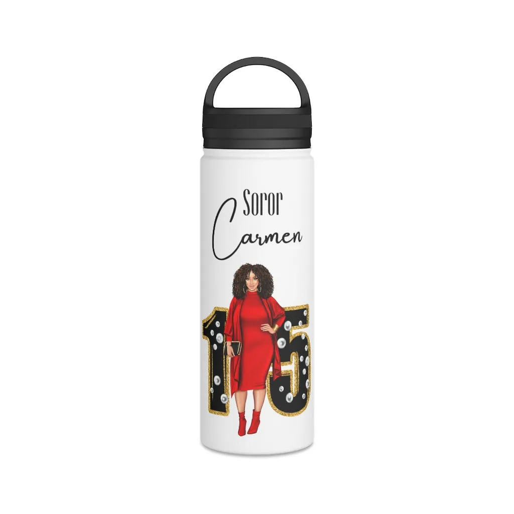 18oz. Stainless Steel Water Bottle, Handle Lid