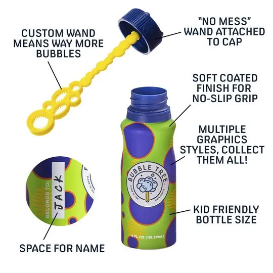 2 Pack Refillable Bubble Bottles & 1 Liter Refill Bubble Solution