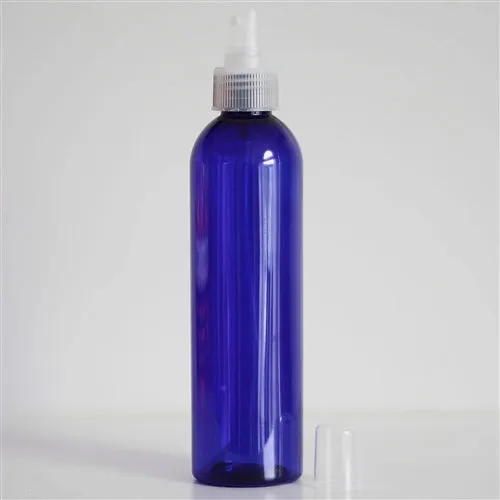 8 oz Blue PET Bullet Bottle with 24-410 Neck
