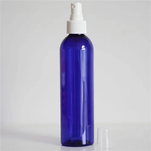8 oz Blue PET Bullet Bottle with 24-410 Neck