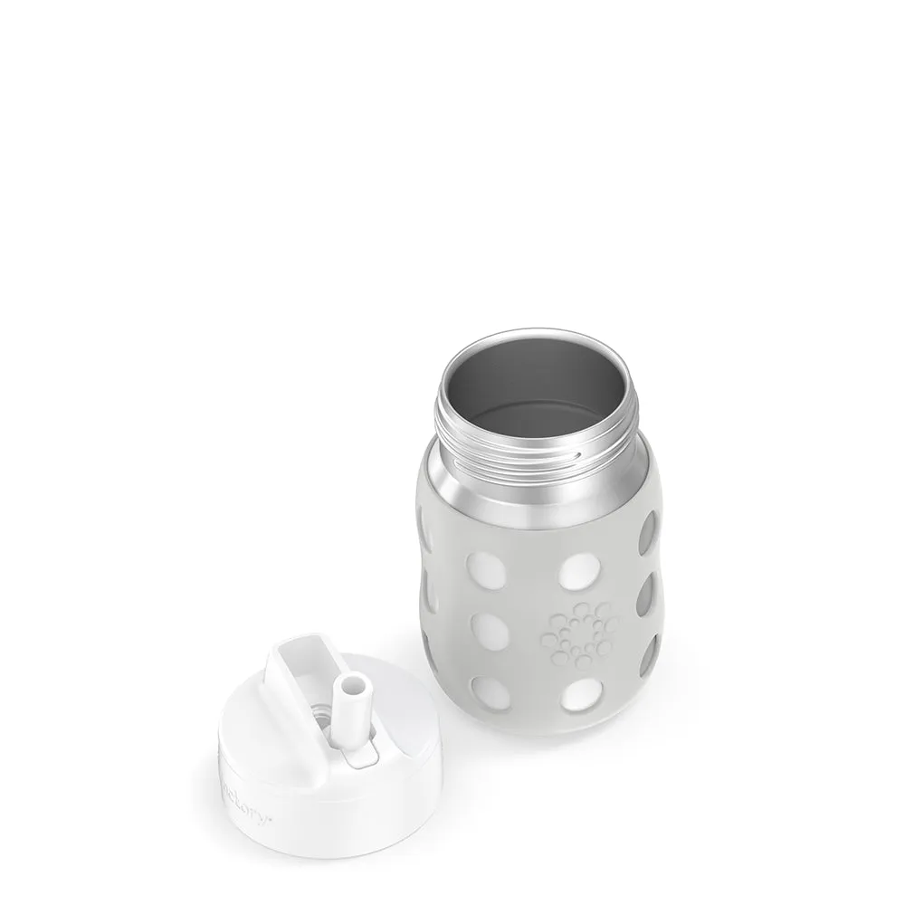 8oz Stainless Steel Baby Bottle Pivot Straw Cap