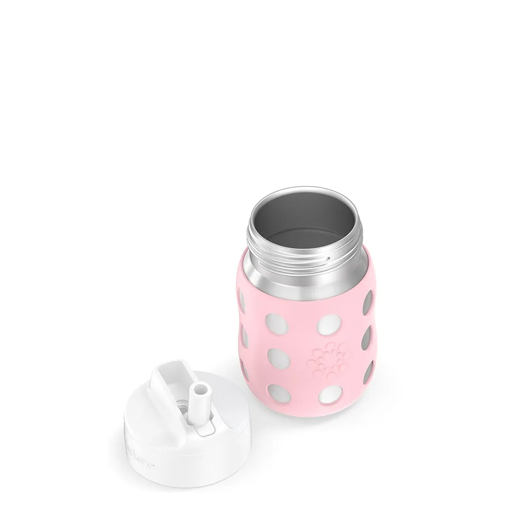 8oz Stainless Steel Baby Bottle Pivot Straw Cap