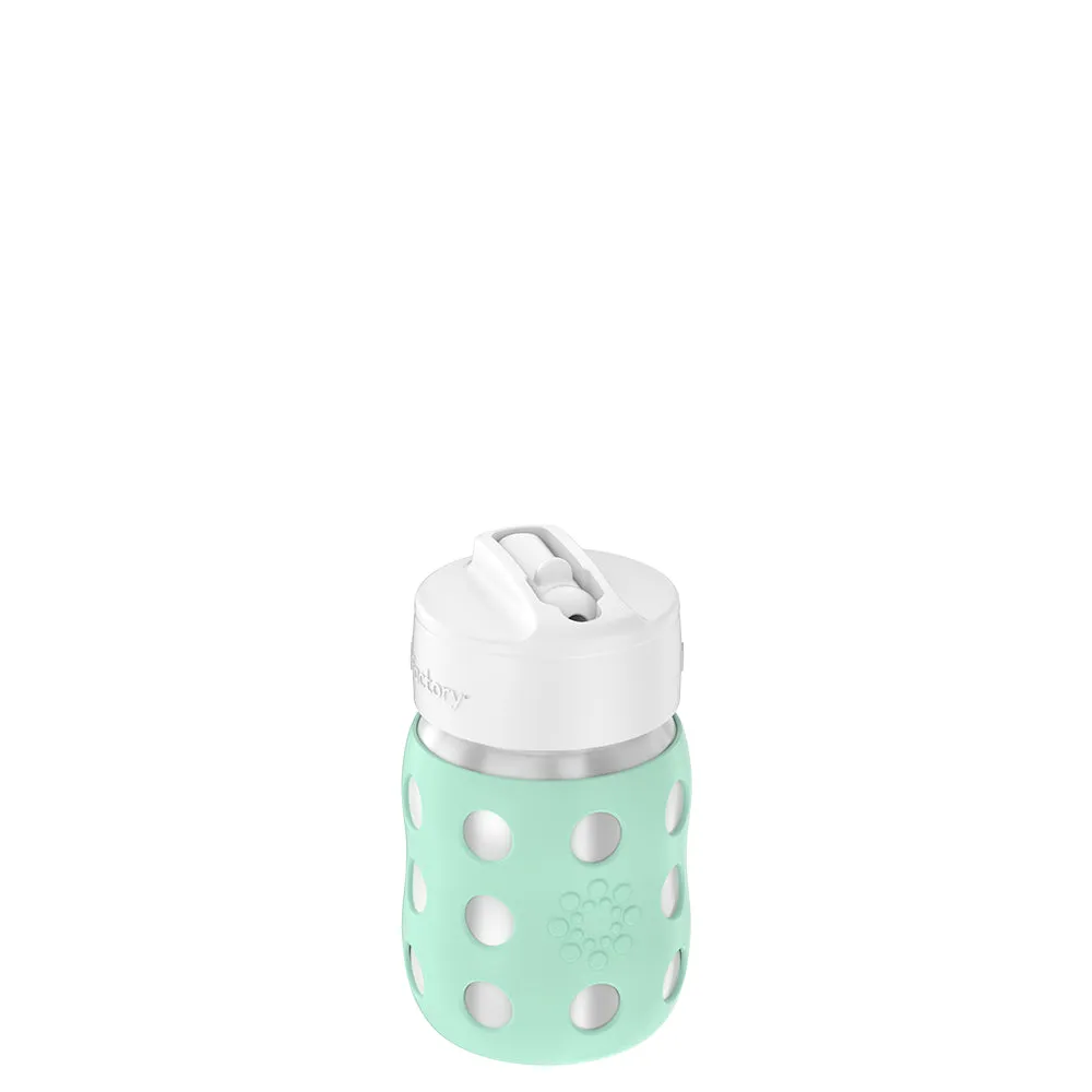 8oz Stainless Steel Baby Bottle Pivot Straw Cap