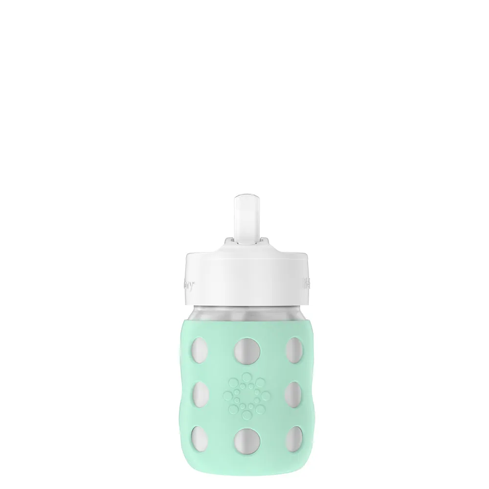 8oz Stainless Steel Baby Bottle Pivot Straw Cap