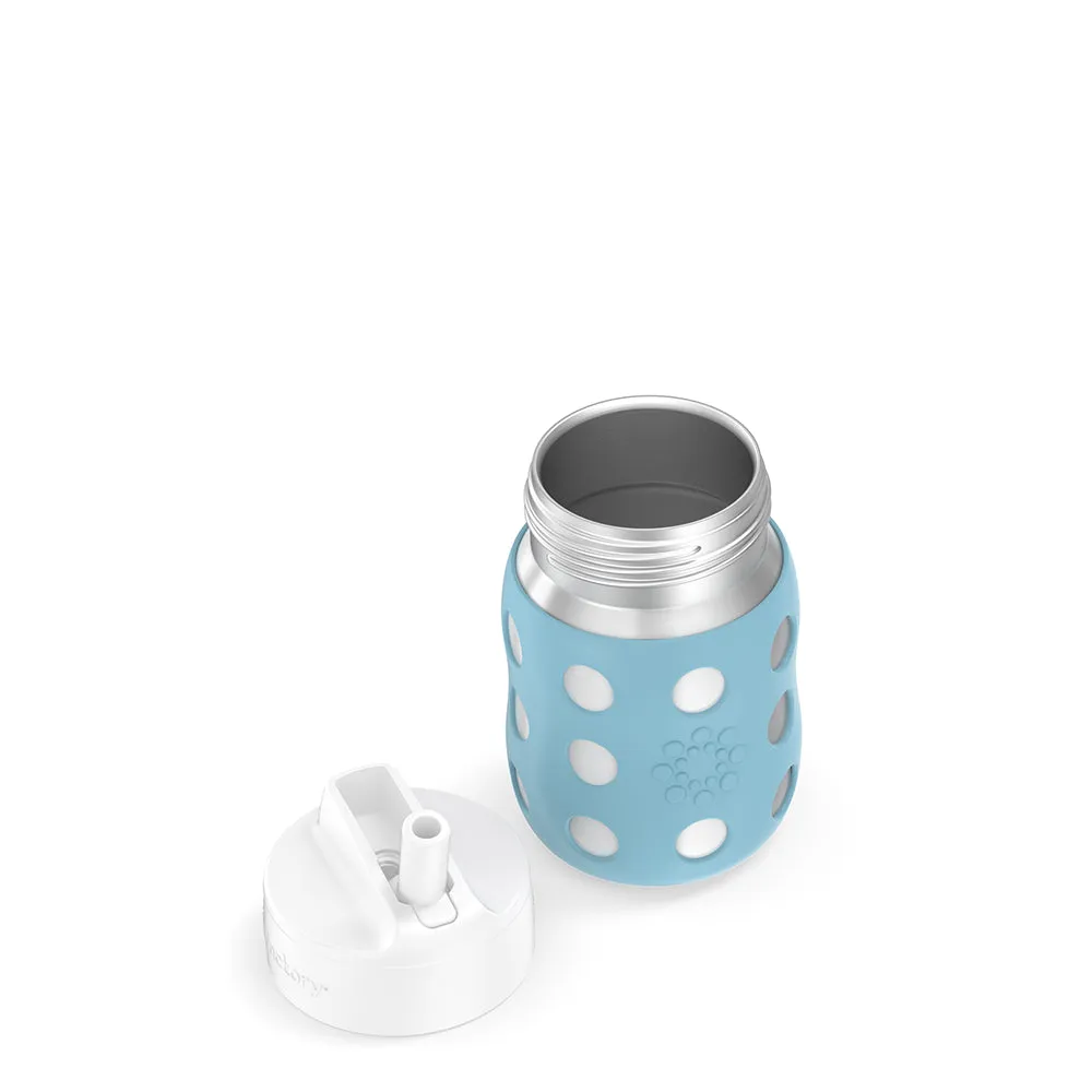 8oz Stainless Steel Baby Bottle Pivot Straw Cap