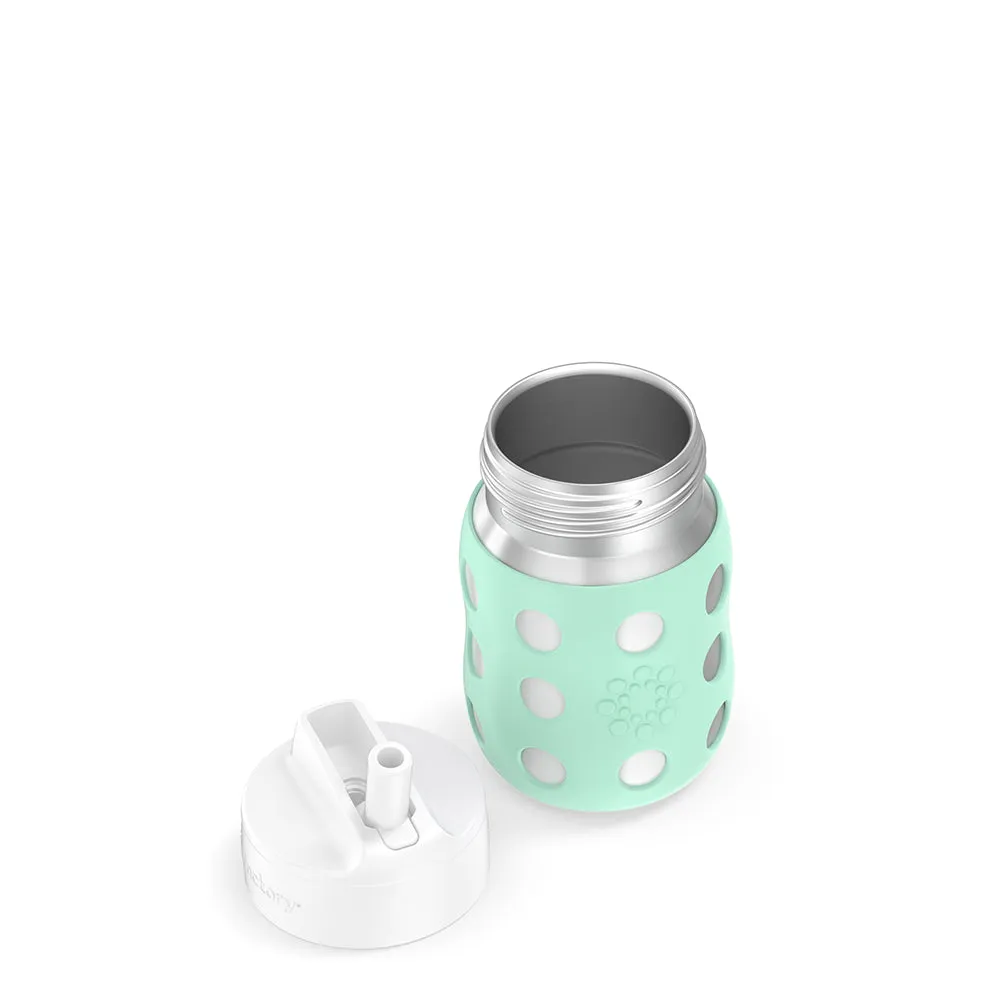 8oz Stainless Steel Baby Bottle Pivot Straw Cap