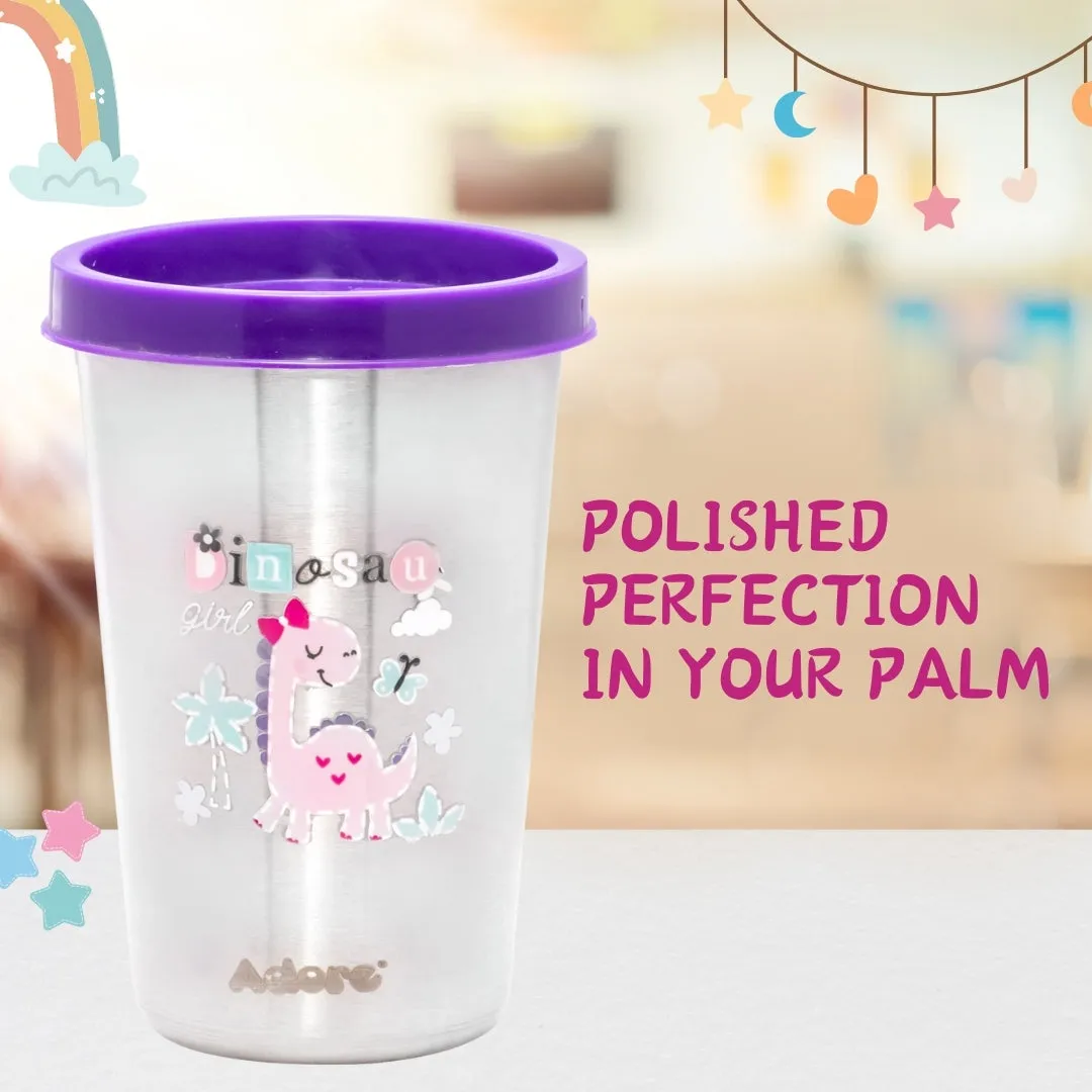 ADORE Bliss Stainless Steel Tumbler with Lid, Hole Lid, Straw and Brush Set