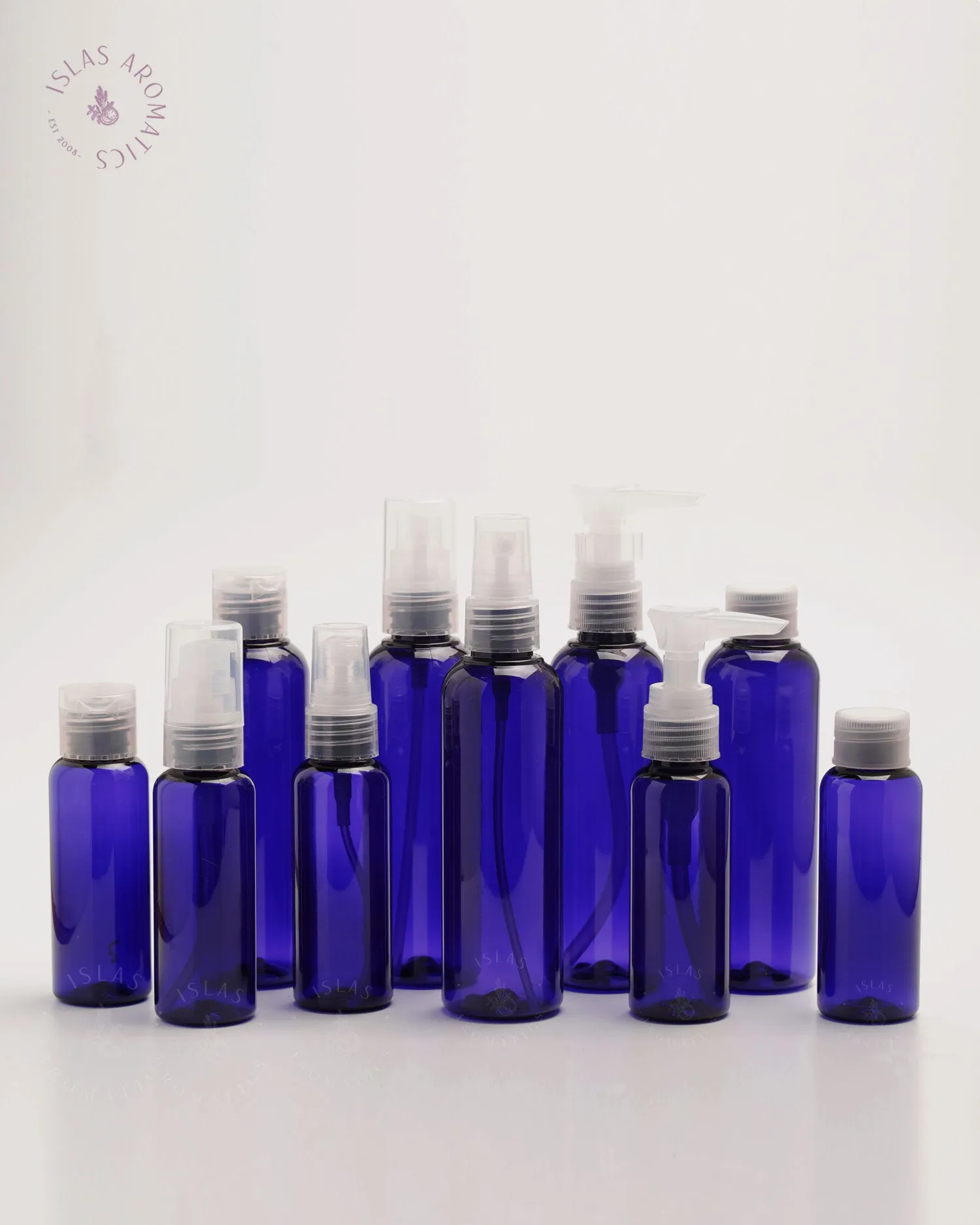 Blue Bottles w/ Clear Covers