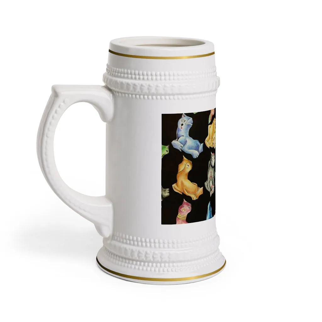 Cat Pattern Stein Mug