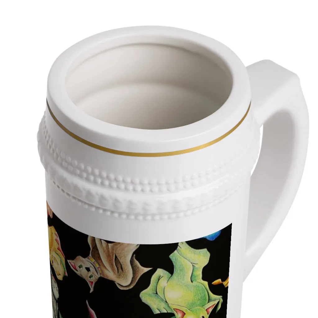Cat Pattern Stein Mug