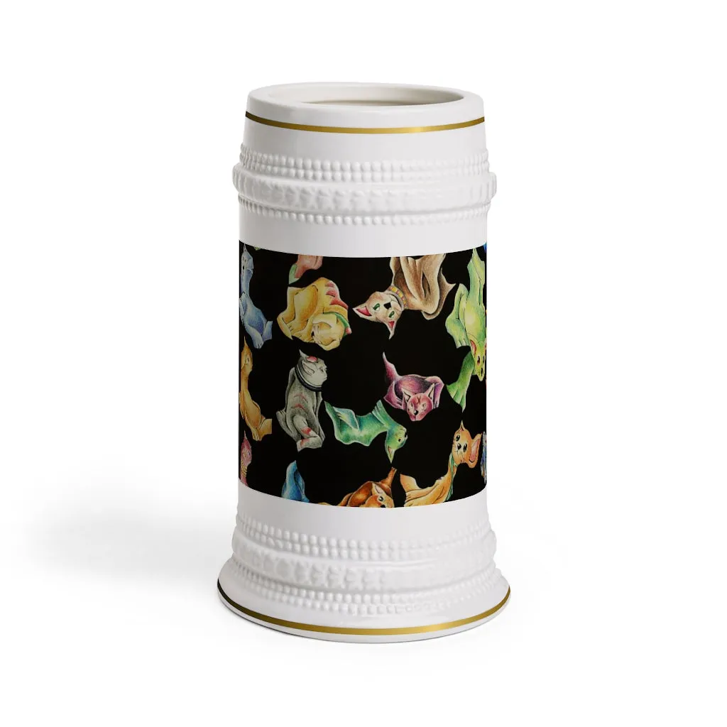 Cat Pattern Stein Mug