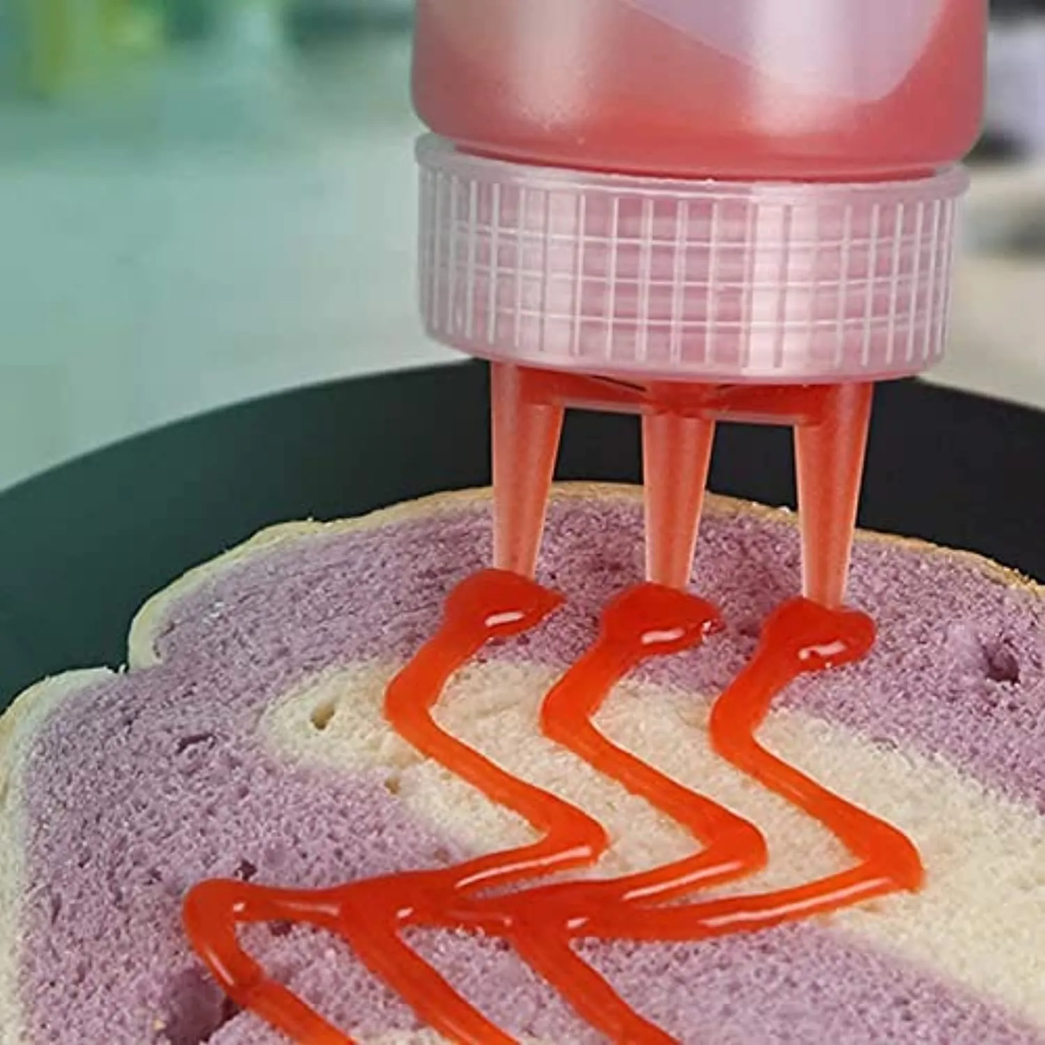 Condiment Bottle, Ketchup Squeeze Bottle Plastic Bottles with Squeeze Top,3 Hole Squeeze Bottle use for Syrup