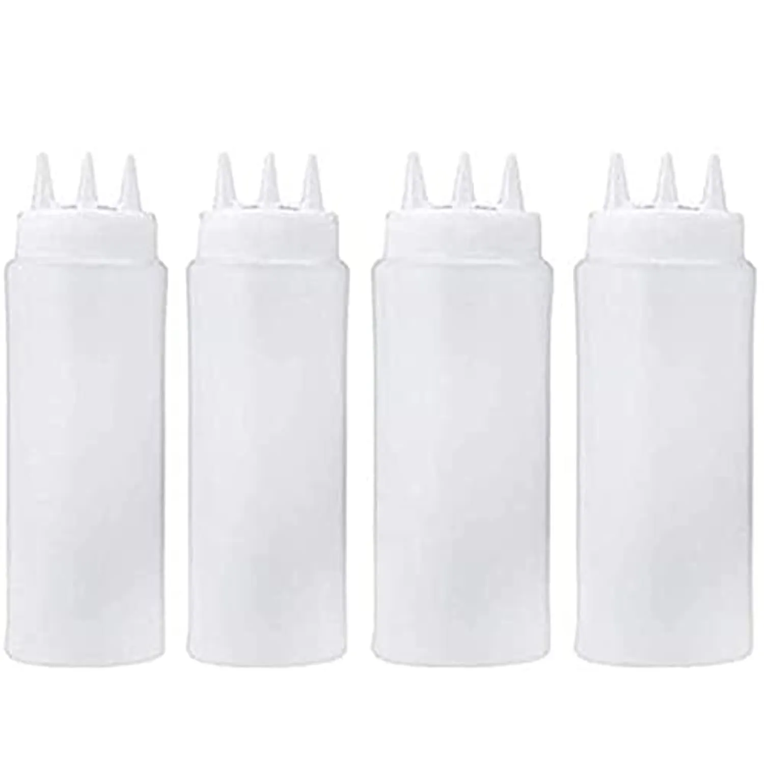 Condiment Bottle, Ketchup Squeeze Bottle Plastic Bottles with Squeeze Top,3 Hole Squeeze Bottle use for Syrup