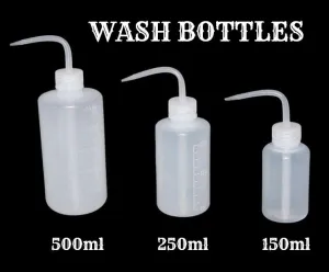 Economy Wash Bottles, CHOOSE 150ml, 250ml or 500ml   CAP COLORS. MANY COMBO'S