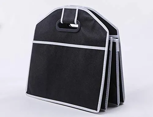 Electomania Car Boot Storage Organizer Heavy Duty Collapsible Boot Organiser Multipurpose SUV Trunk Car Storage Box (Black)