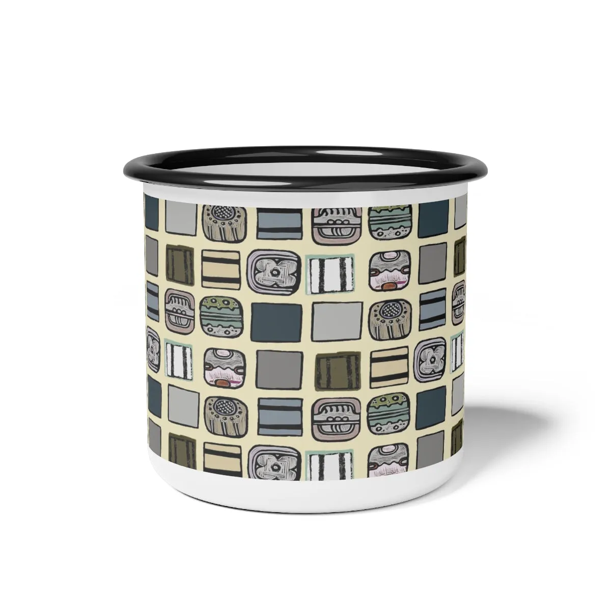 Enamel Camp Cup, Naid Check Ochre