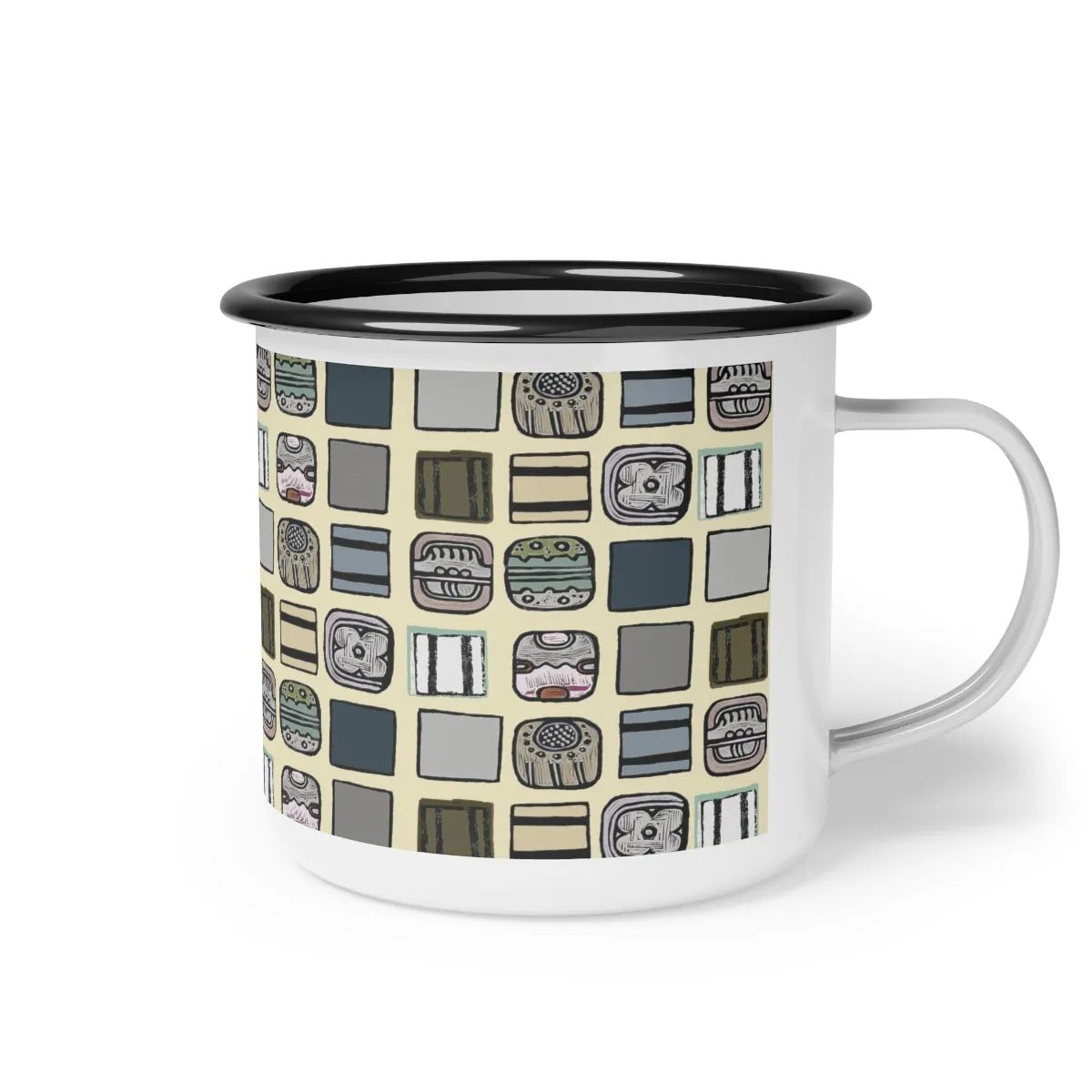 Enamel Camp Cup, Naid Check Ochre