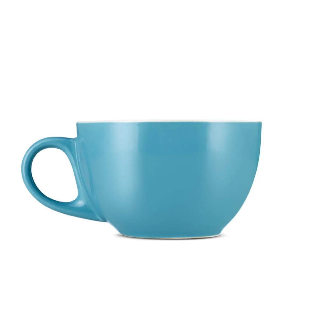 Espresso Parts Porcelain Latte Cup & Saucer - Blue (8oz/252ml)