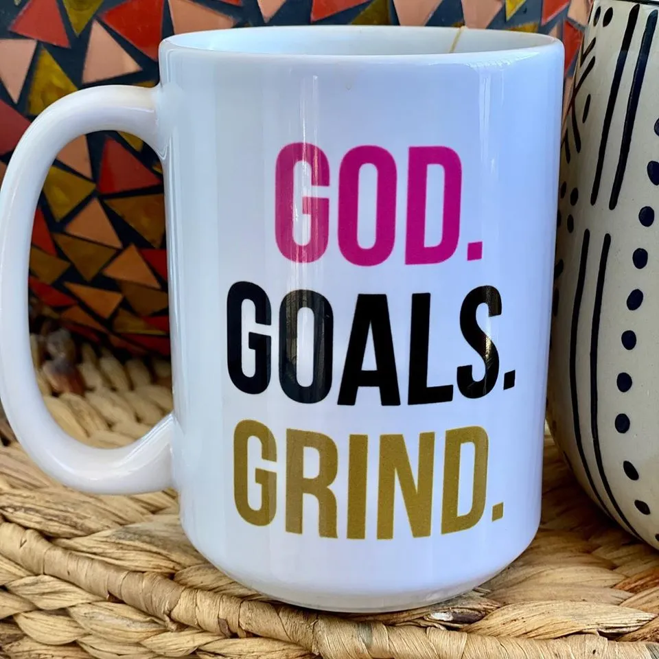 God Goals Grind Mug
