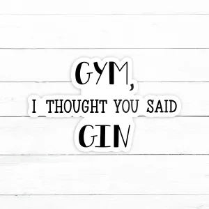 Gym Gin Sticker | Waterproof Vinyl Decal | 3in