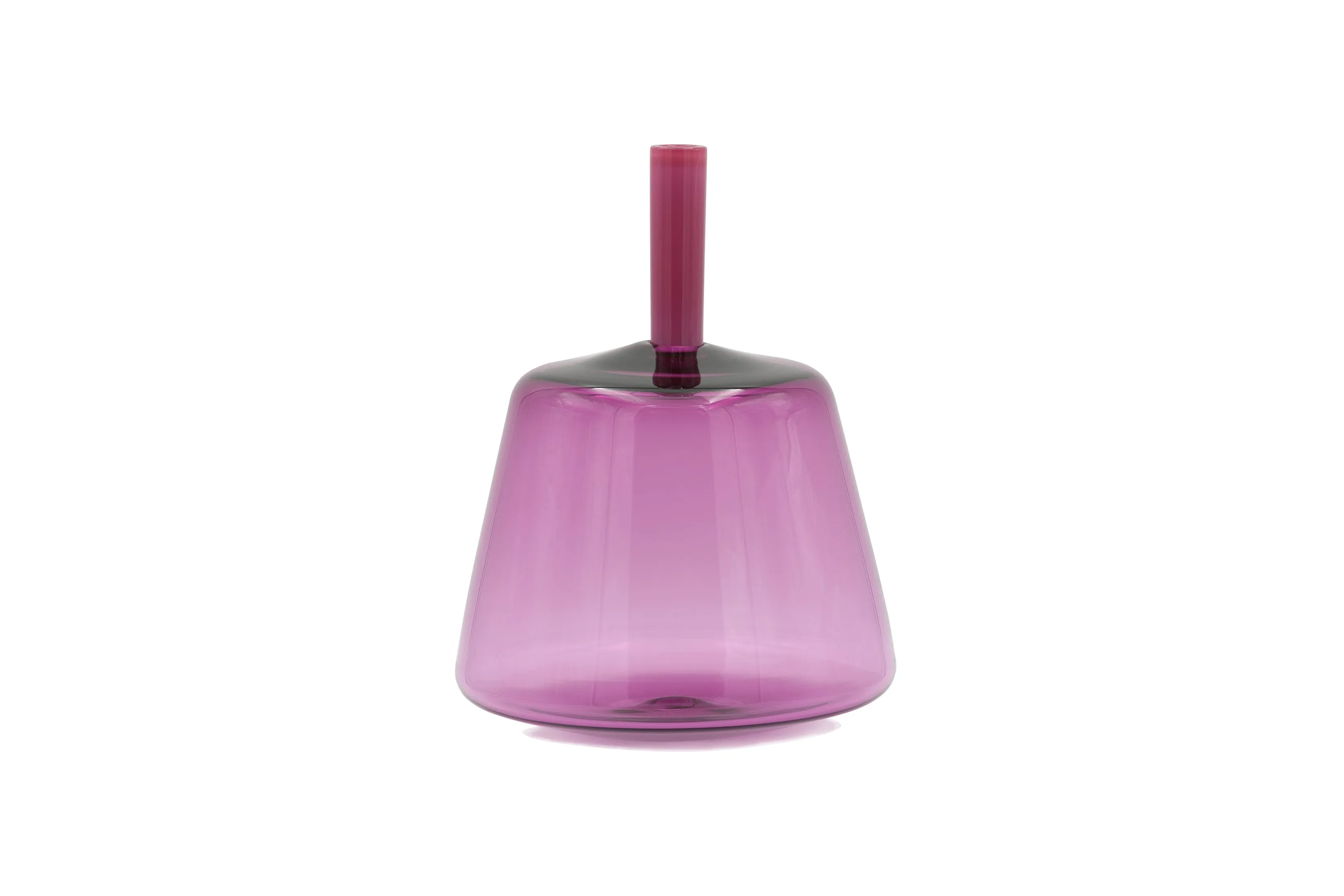 Handblown Short Slant Tube Top Vessel