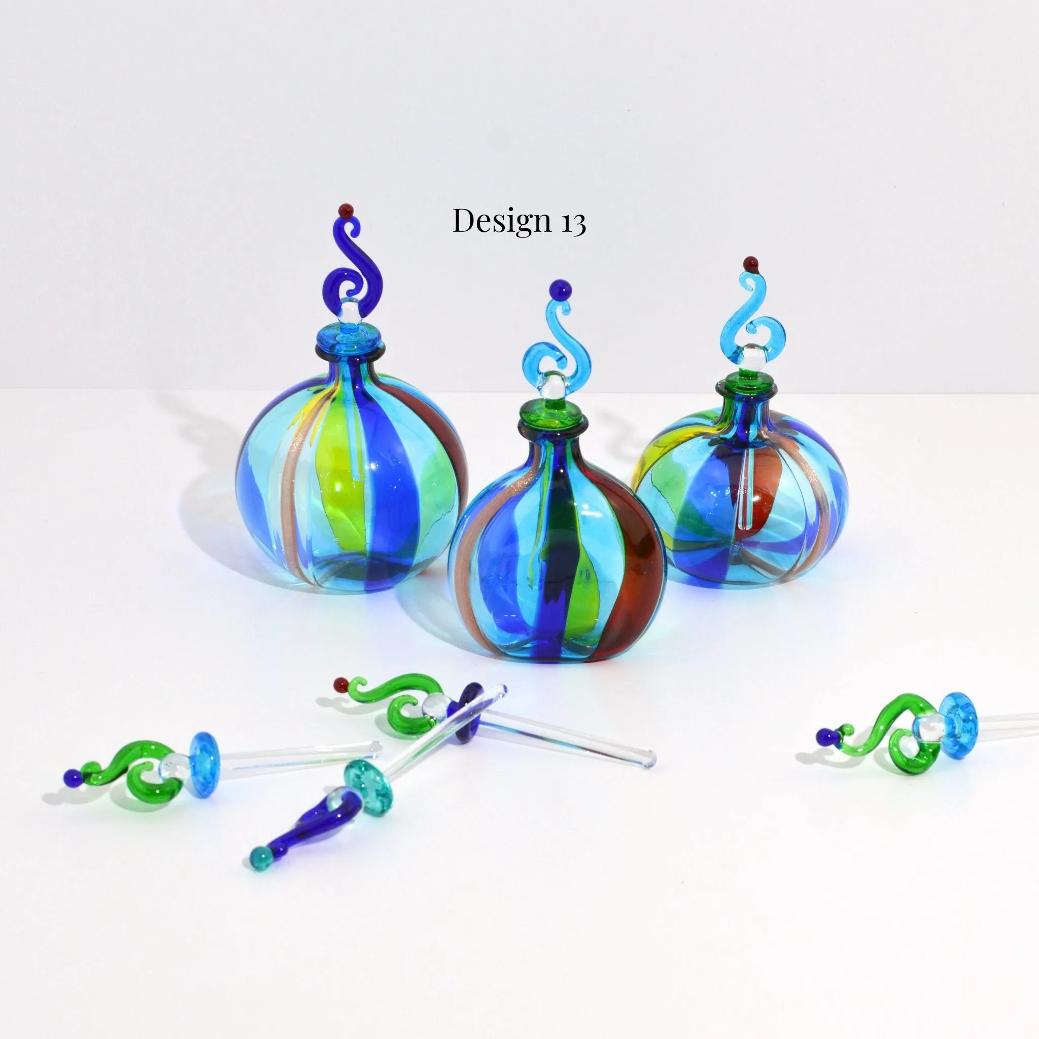 Harlequin Murano Glass Perfume Bottle, Made in Italy