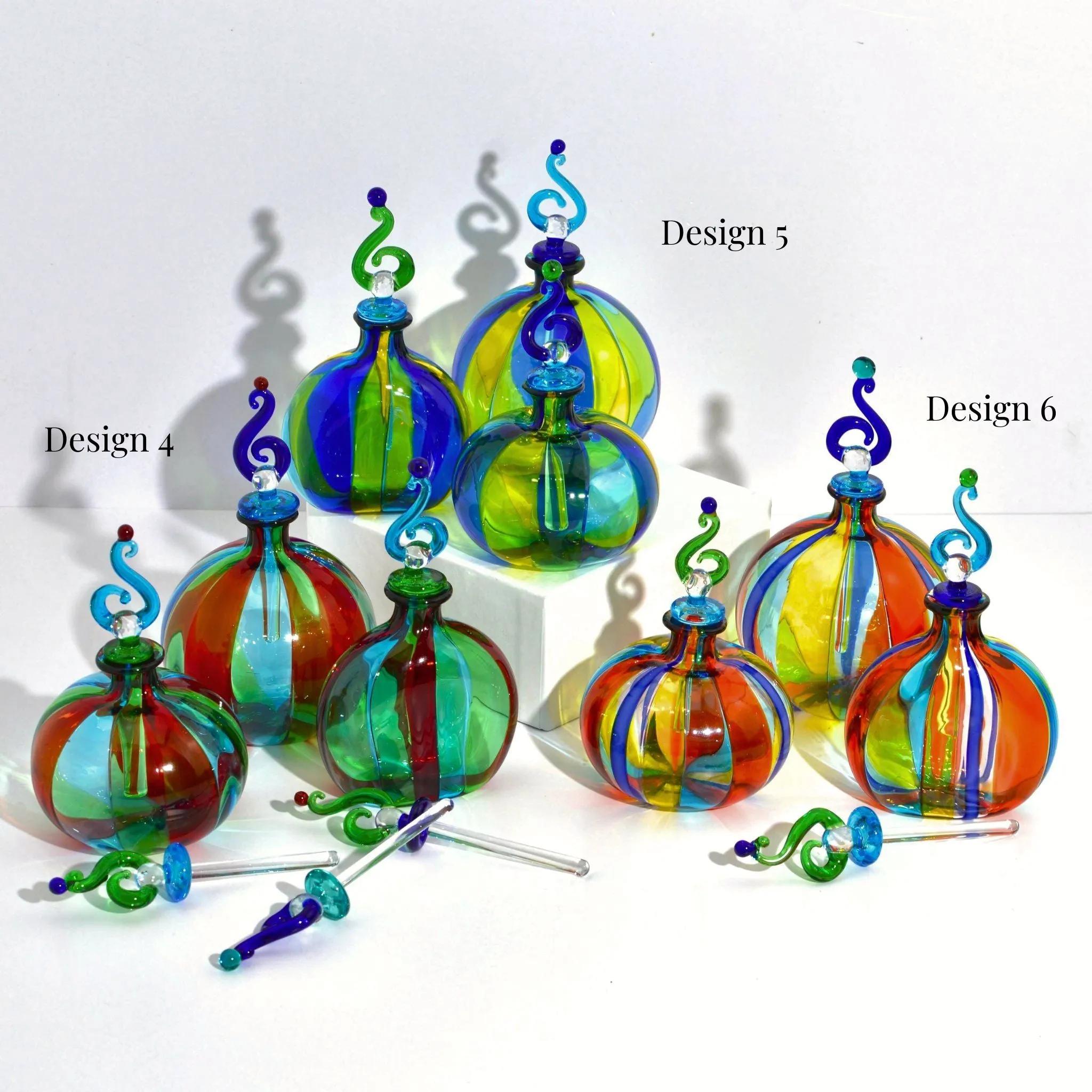 Harlequin Murano Glass Perfume Bottle, Made in Italy