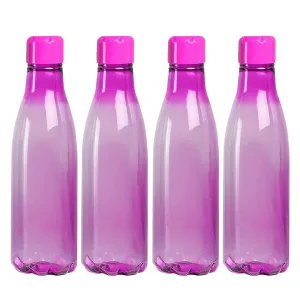 Heart Home BPA Free Plastic Water Bottles | Unbreakable, Leak Proof, 100% Food Grade Plastic | For Kids & Adults | Refrigerator Plastic Bottle Set of 4|PURPLE