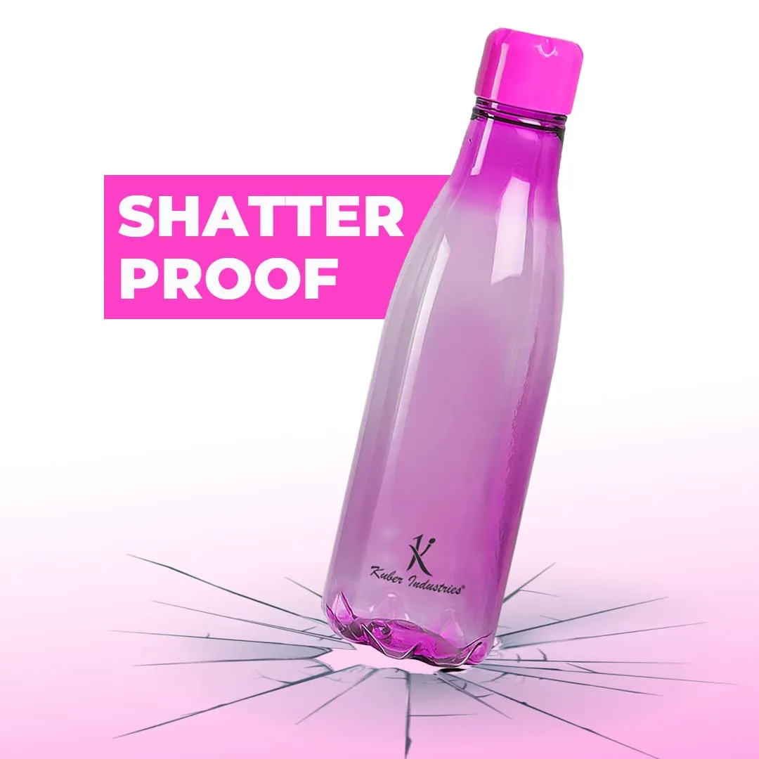 Heart Home BPA Free Plastic Water Bottles | Unbreakable, Leak Proof, 100% Food Grade Plastic | For Kids & Adults | Refrigerator Plastic Bottle Set of 4|PURPLE