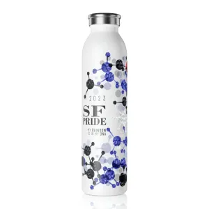 Leather Flag 2023 Pride, Slim Water Bottle San Francisco Pride - My Rainbow is In My DNA