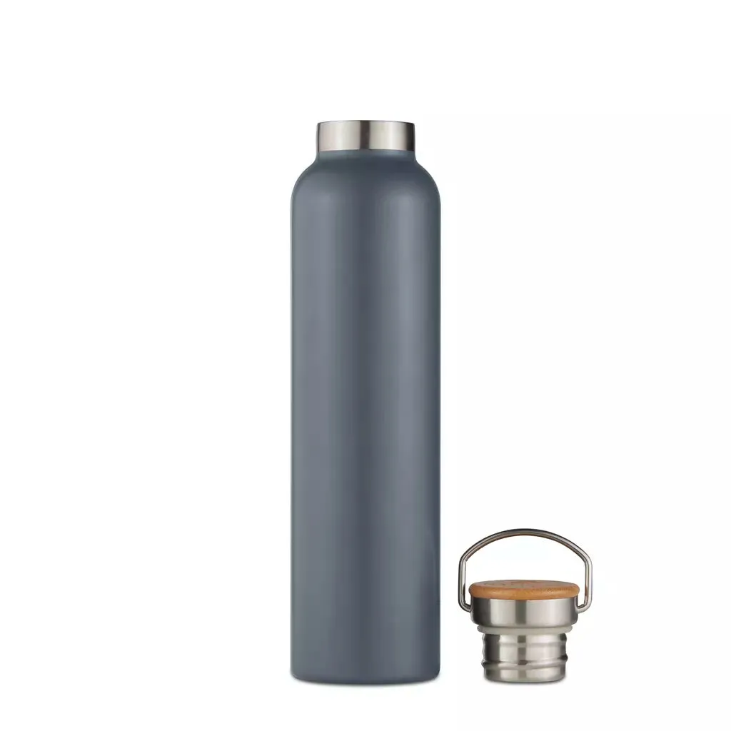 Natural Life Bottle with Bamboo Lid 750ml Slate Grey