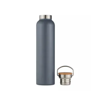 Natural Life Bottle with Bamboo Lid 750ml Slate Grey