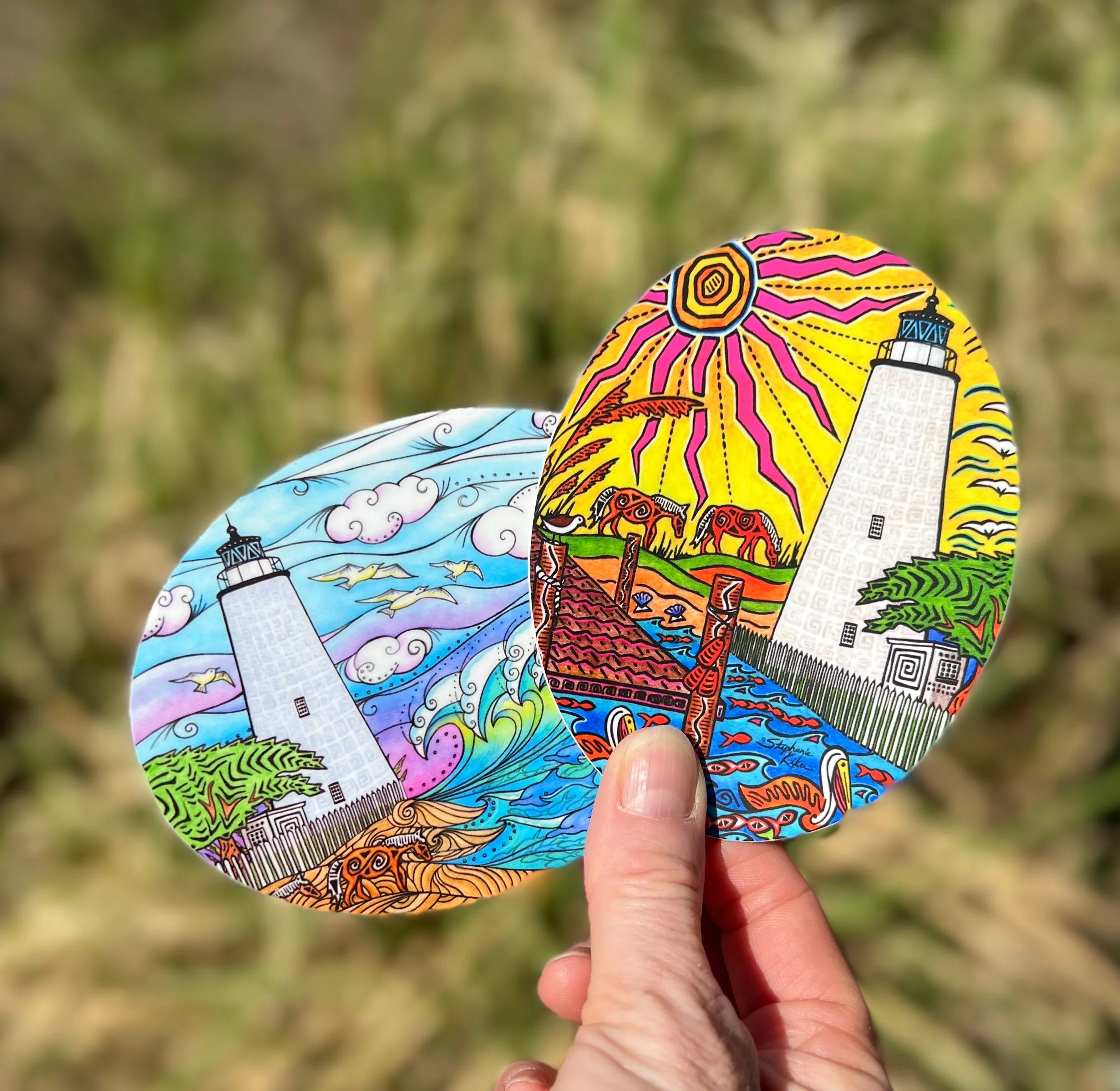 Ocracoke Waves Sticker