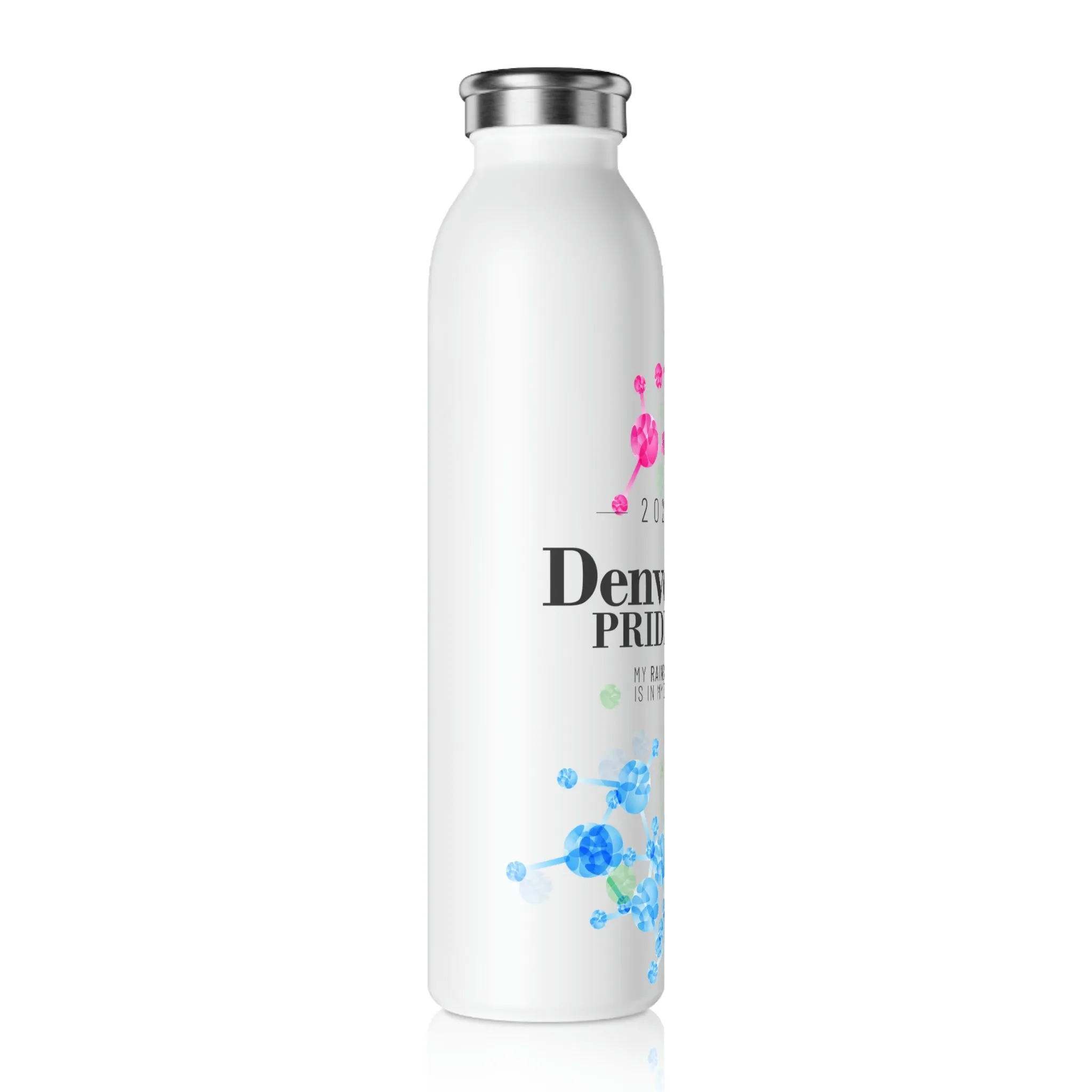 Polysexual Flag 2023 Pride, Slim Water Bottle Denver Pride - My Rainbow is In My DNA