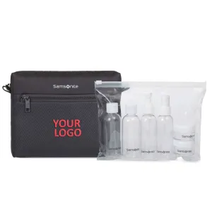 Samsonite Customized Zippered Pouches with Travel Bottles, Black
