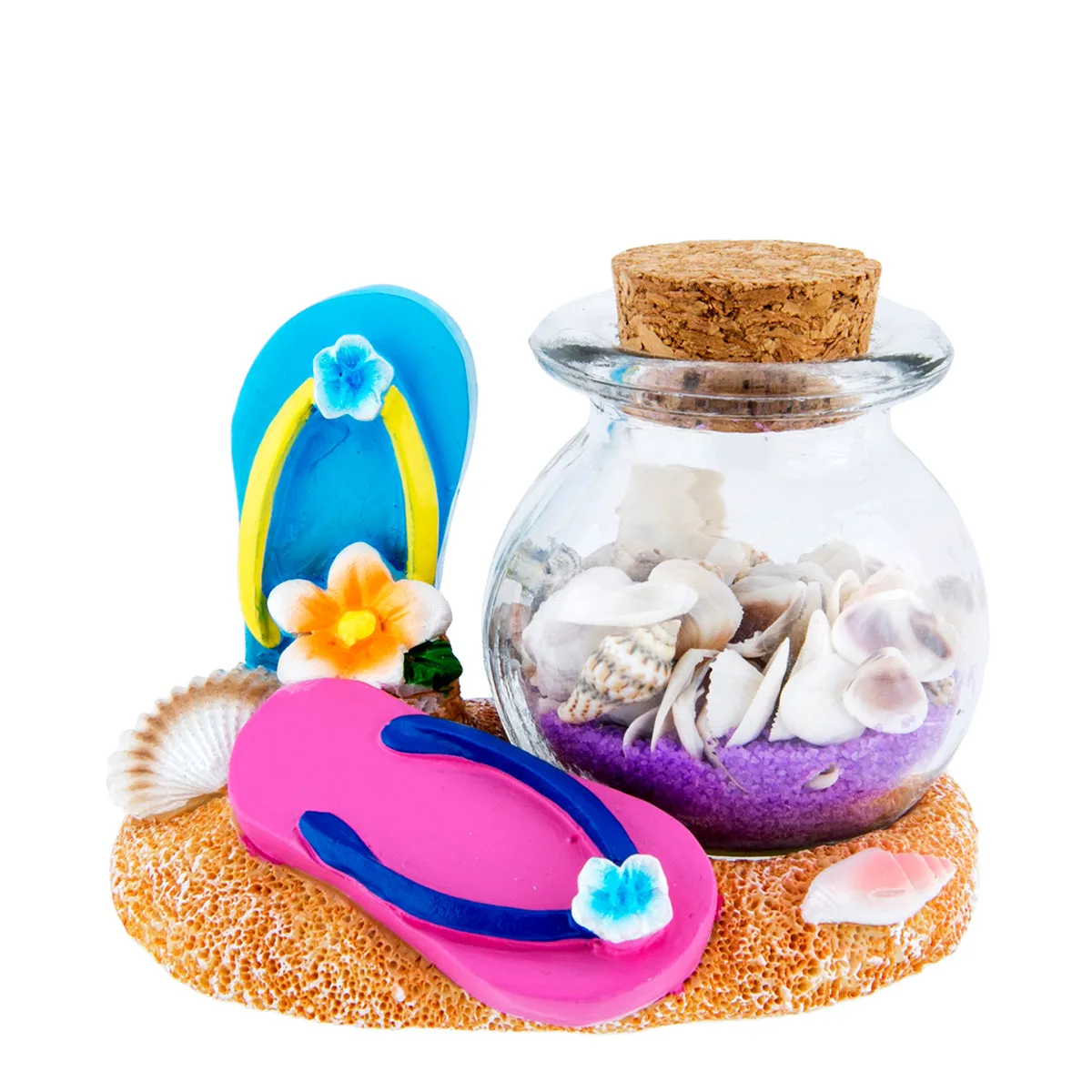 Sandals with Glass Bottle Figure