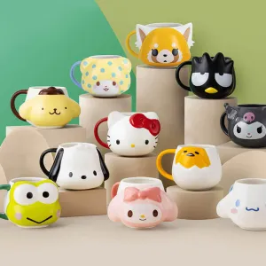 Sanrio Character Face Die-cut Ceramic Mugs