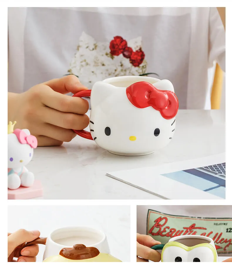 Sanrio Character Face Die-cut Ceramic Mugs