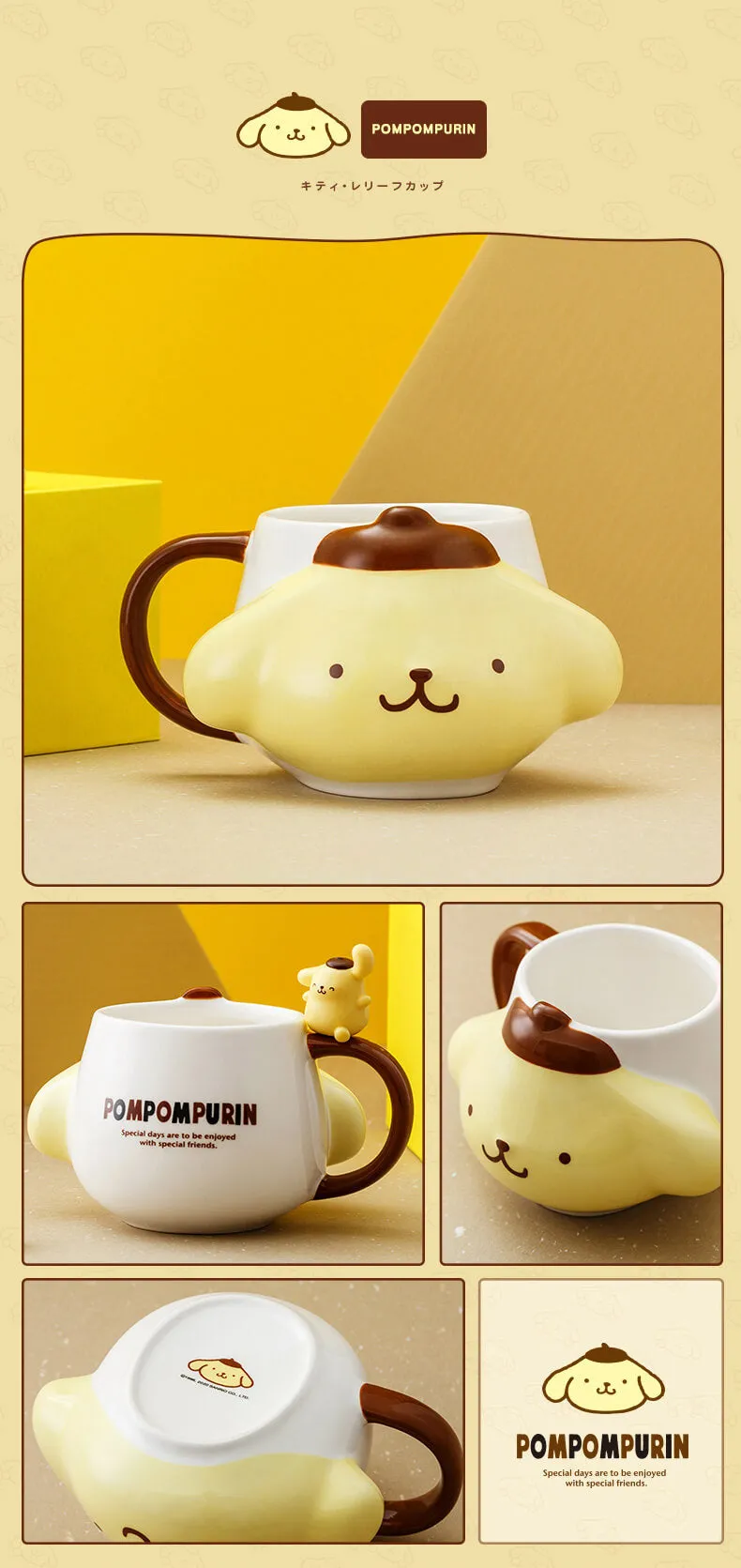Sanrio Character Face Die-cut Ceramic Mugs