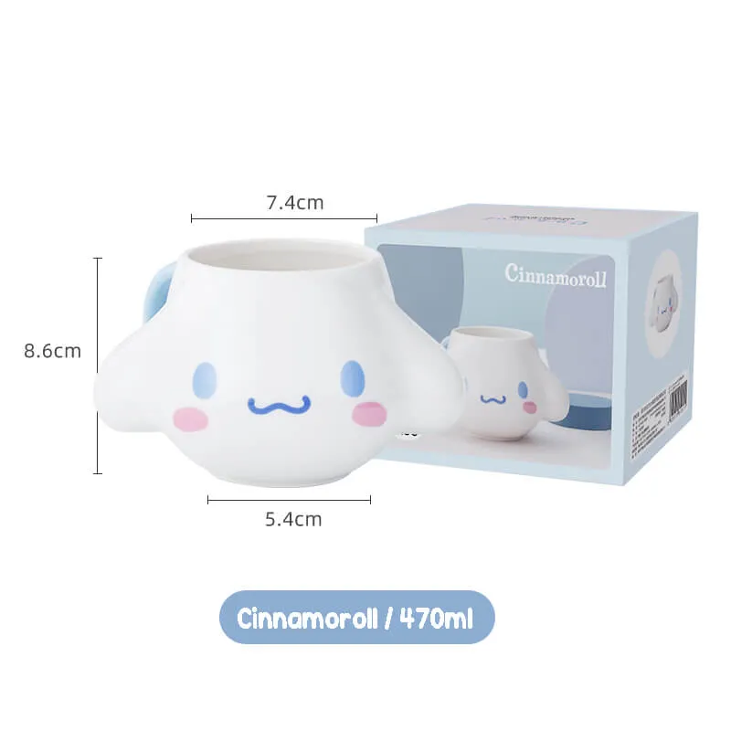 Sanrio Character Face Die-cut Ceramic Mugs