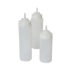 Squeeze Bottle Clear 24oz/71cl - Wide Neck- 6 Pack