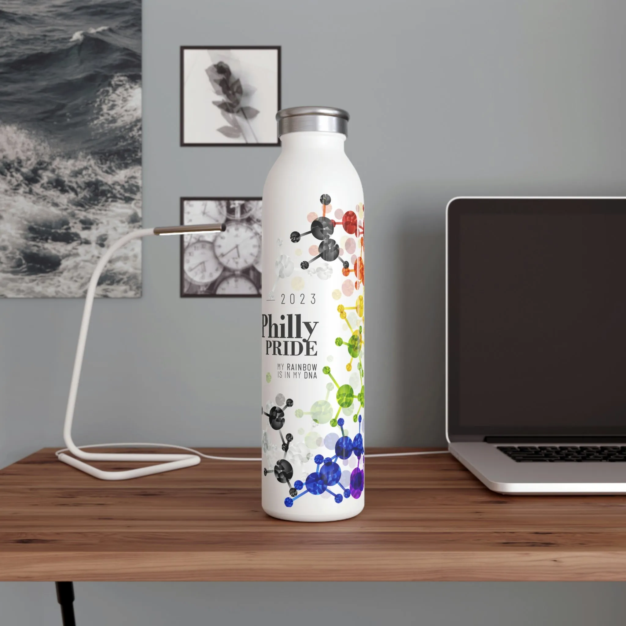 Straight Ally Flag 2023 Pride, Slim Water Bottle Philly Pride - My Rainbow is In My DNA