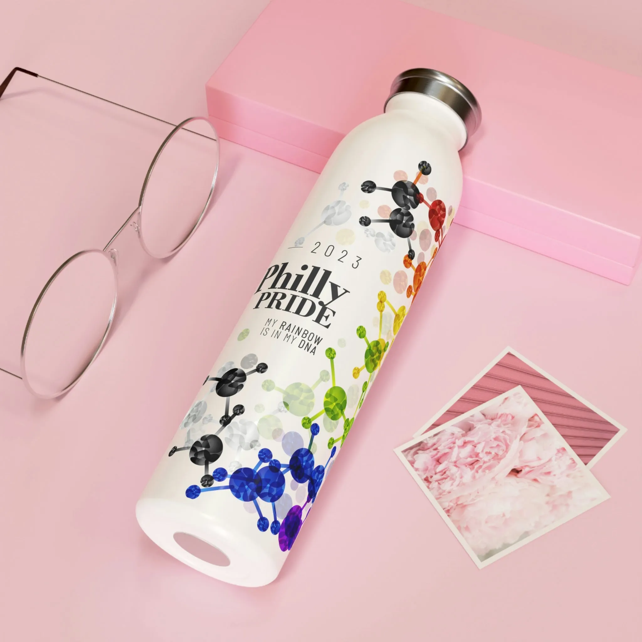 Straight Ally Flag 2023 Pride, Slim Water Bottle Philly Pride - My Rainbow is In My DNA