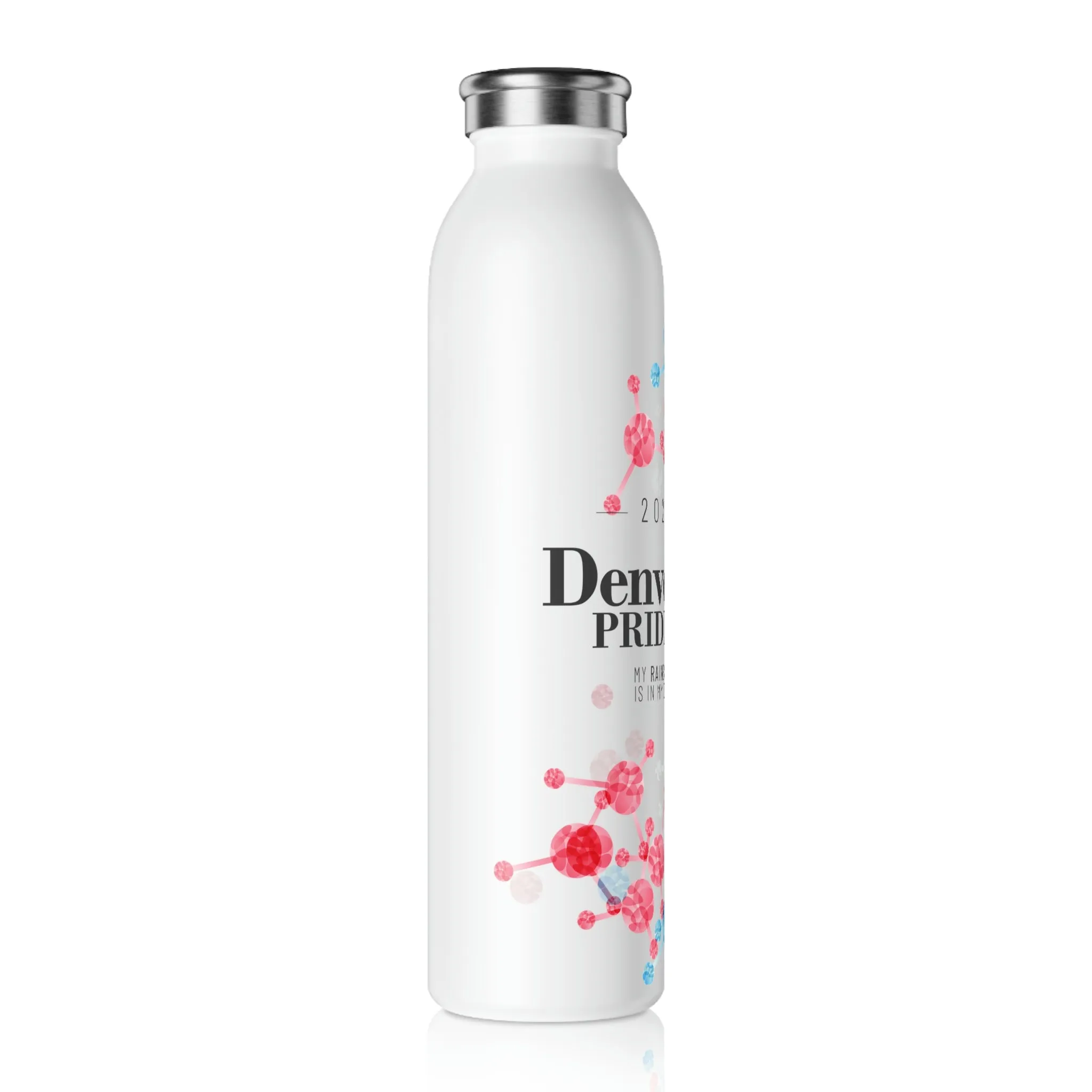 Transgender Flag 2023 Pride, Slim Water Bottle Denver Pride - My Rainbow is In My DNA