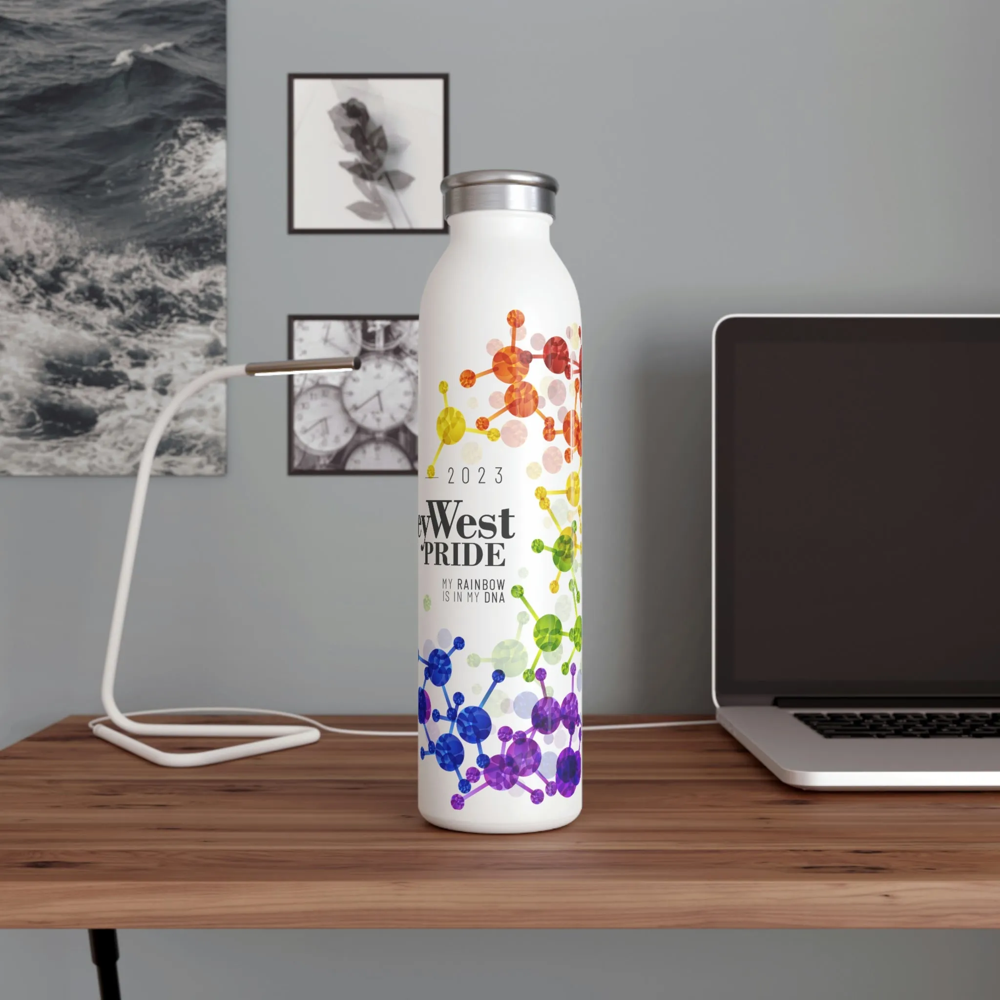 Two Spirit Flag 2023 Pride, Slim Water Bottle Key West Pride - My Rainbow is In My DNA
